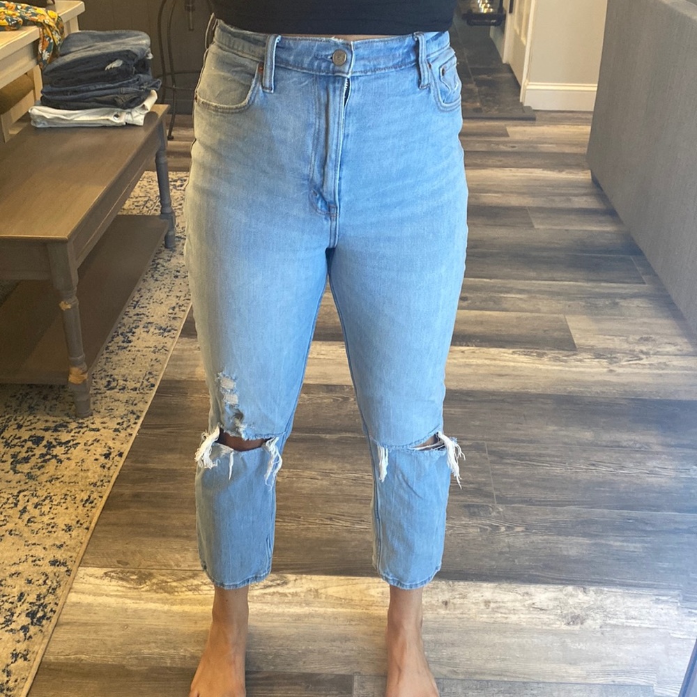 Abercrombie Curve Love Ankle Straight Light Jeans